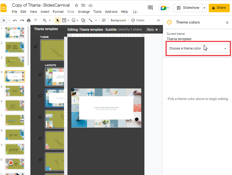 How to change theme colors in google slides 5