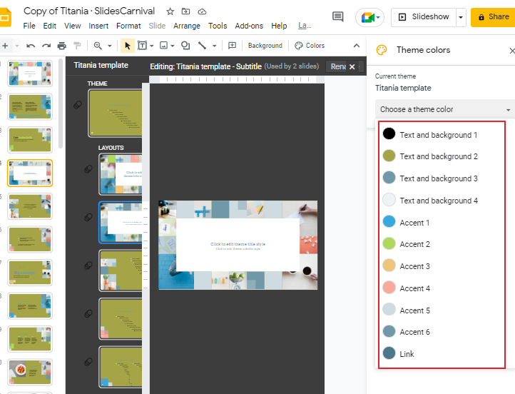 How to change theme colors in google slides 6