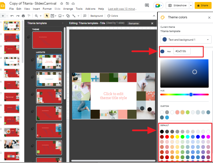 How to change theme colors in google slides 7