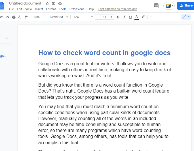 How to check word count in google docs 1