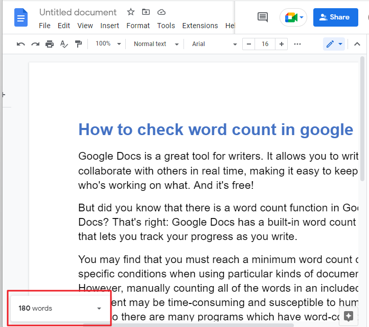 How to check word count in google docs 12