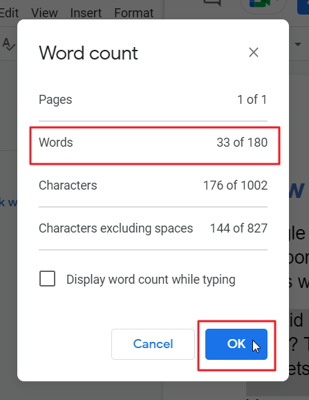 How to check word count in google docs 8