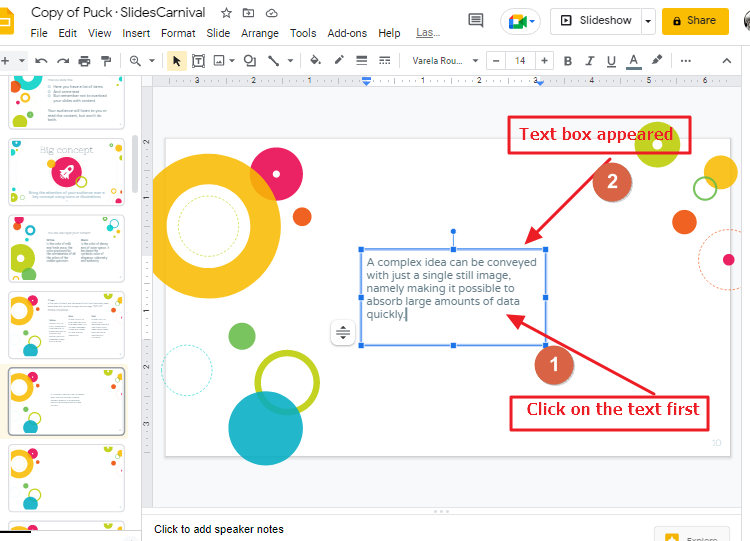 How to copy a text box in google slides 2