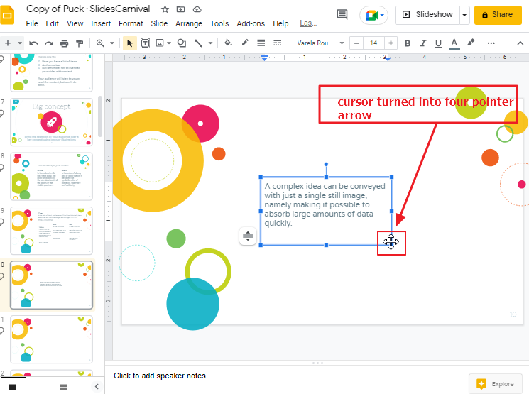 How to copy a text box in google slides 3