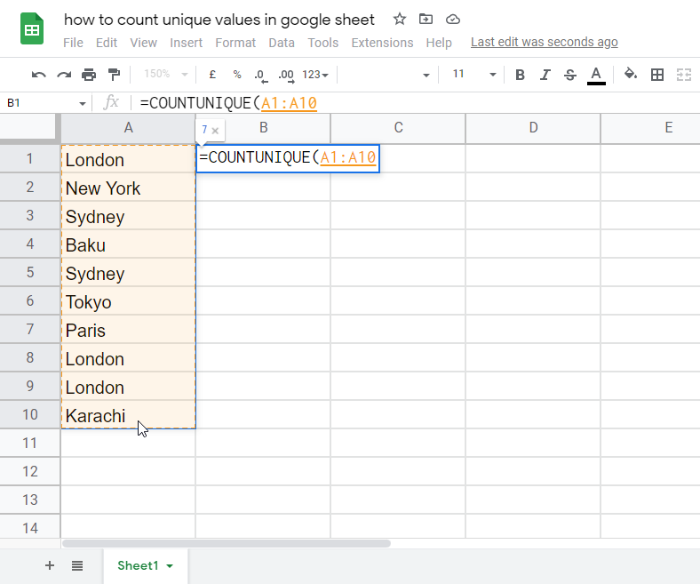How to count unique values in google sheets 17