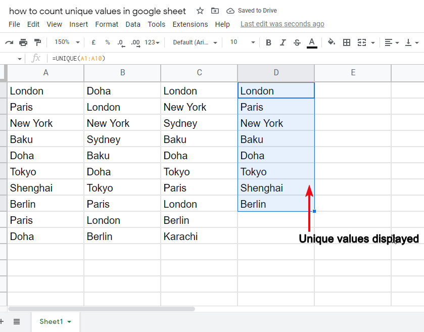 How to count unique values in google sheets 6