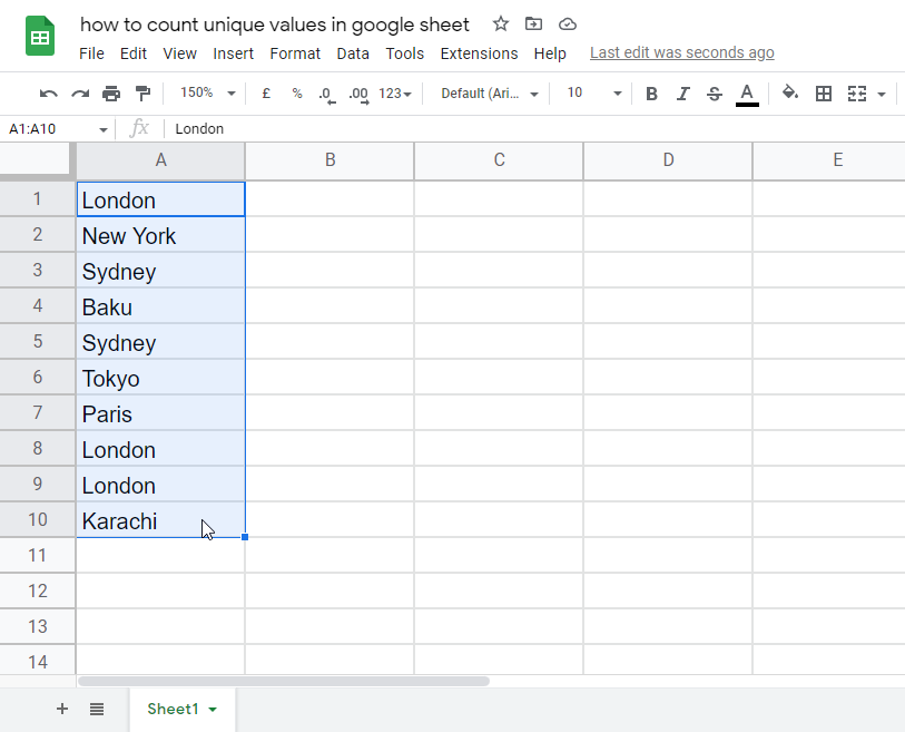 How to count unique values in google sheets 7