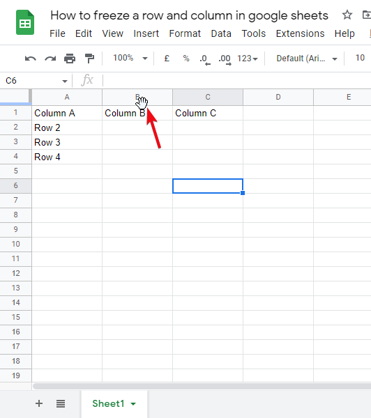 How to freeze a row and column in google sheets 10