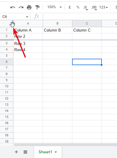 How to freeze a row and column in google sheets 12