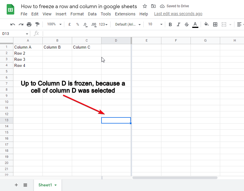 How to freeze a row and column in google sheets 26