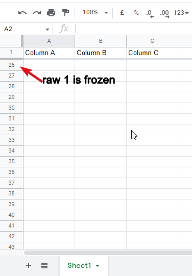 How to freeze a row and column in google sheets 7