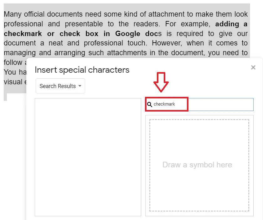 How to insert a Checkmark and checkbox in Google docs png 3