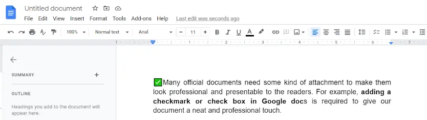 How to insert a Checkmark and checkbox in Google docs png 5