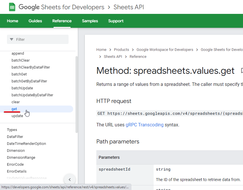 How to pull cell value from google sheets api 23