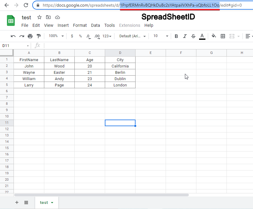 How to pull cell value from google sheets api 24