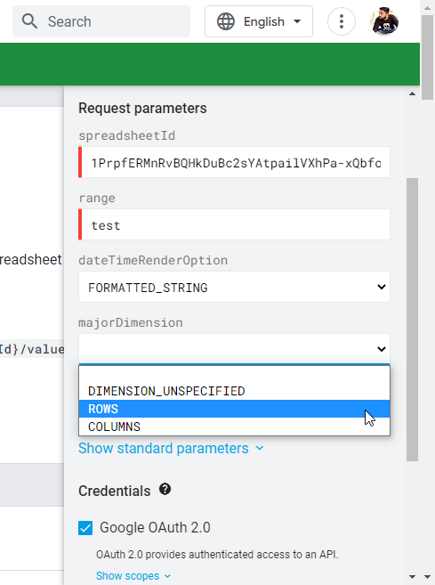 How to pull cell value from google sheets api 27