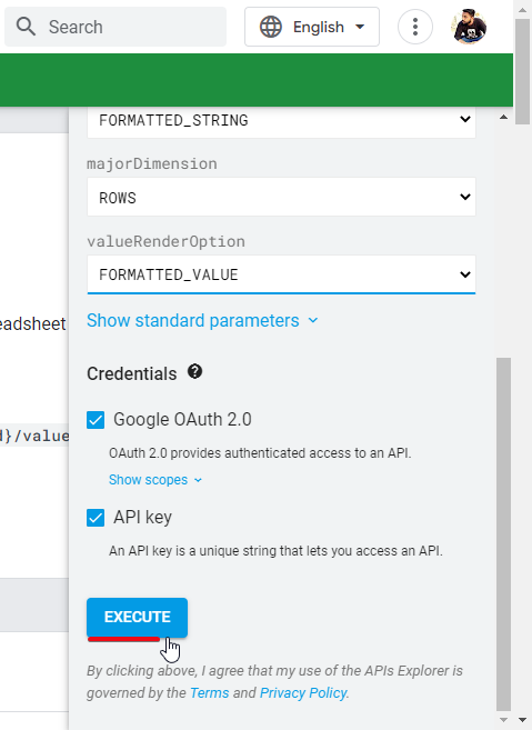How to pull cell value from google sheets api 28