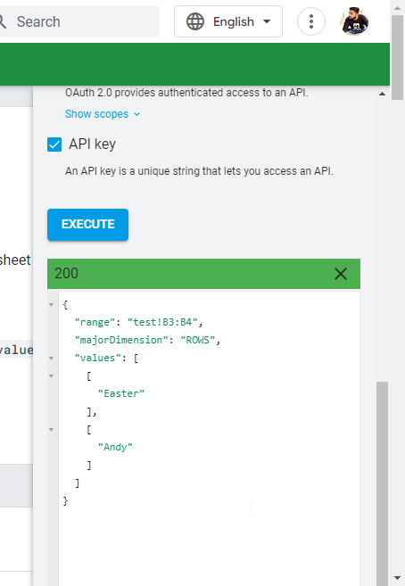 How to pull cell value from google sheets api 29