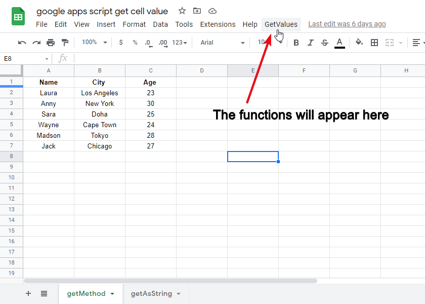 How to pull cell value from google sheets api 32