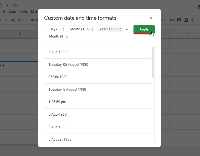 How to stop google sheets from auto-correcting dates 28