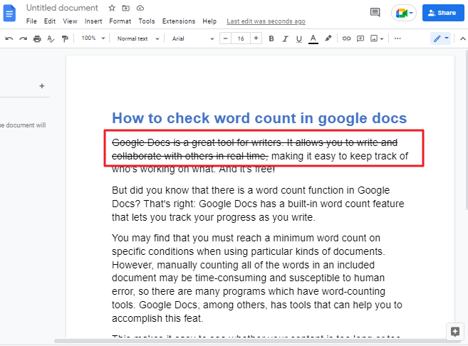 How to strikethrough in google docs 10