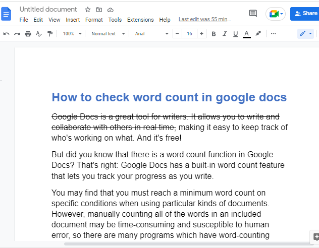 How to strikethrough in google docs 11