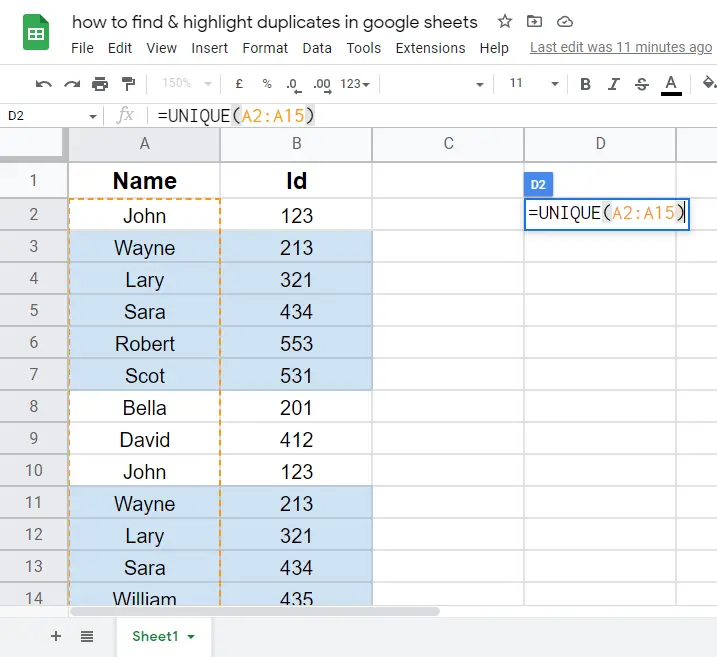how to find & highlight duplicates in google sheets 19