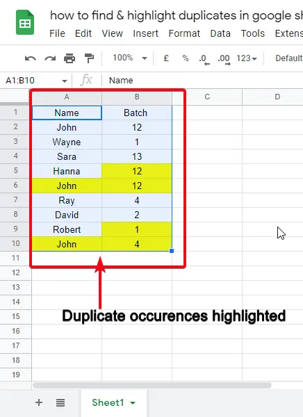 how to find & highlight duplicates in google sheets 40