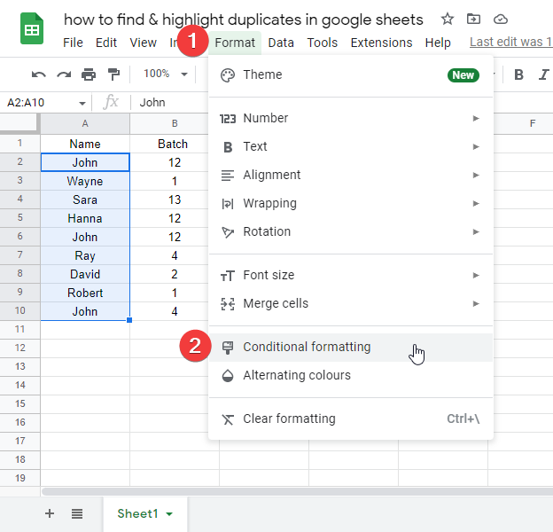 how to find & highlight duplicates in google sheets 42