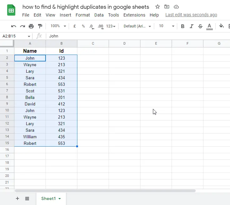 how to find & highlight duplicates in google sheets 5