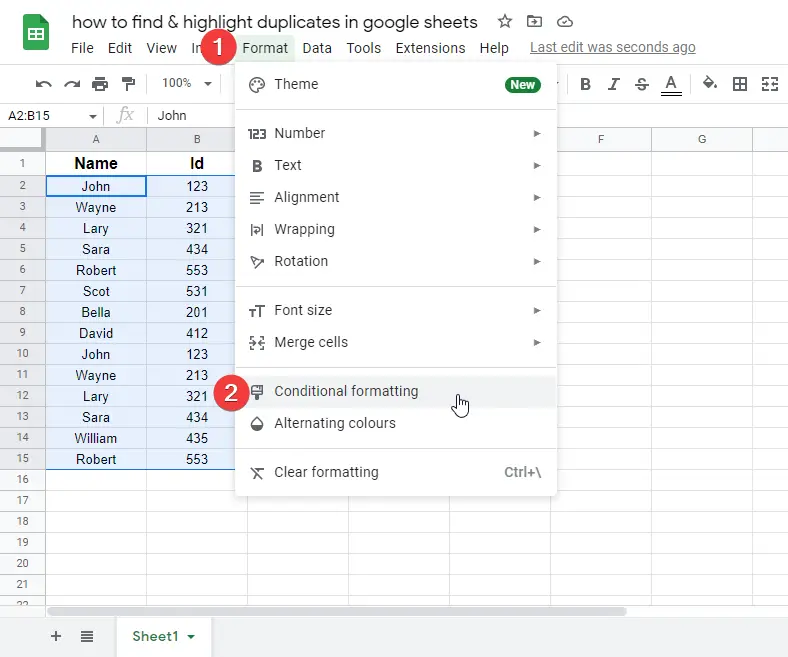 how to find & highlight duplicates in google sheets 6