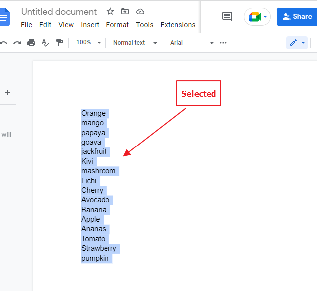 How to alphabetize in google doc 13