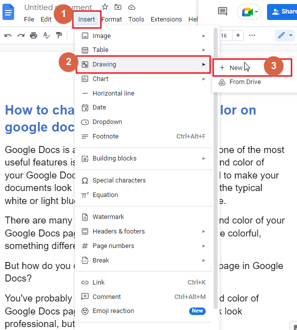 How to change the background color on google docs 10