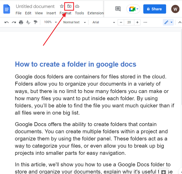 How to create folder in google docs 2