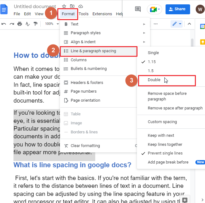How to double line on google docs 10