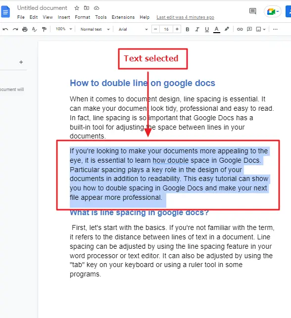 How to double line on google docs 2