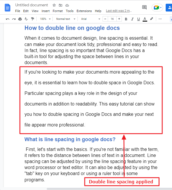 How to double line on google docs 5