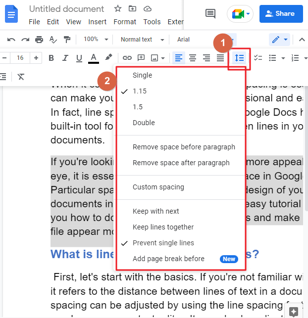 How to double line on google docs 6