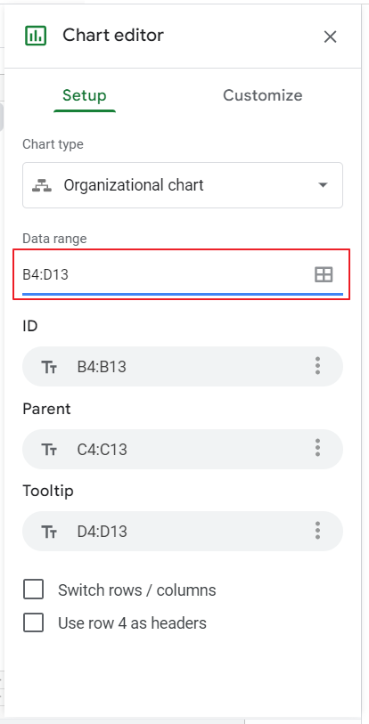 How to make Organizational Chart Template in Google Sheets 22