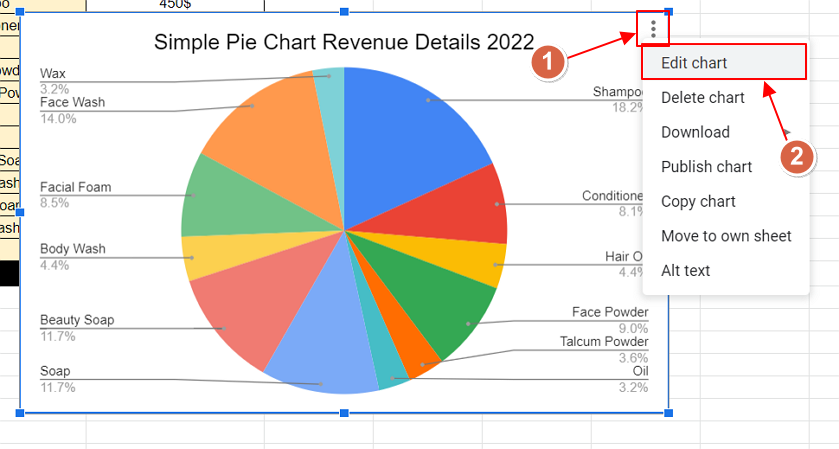 How to make a Pie Chart in Google Sheets 14
