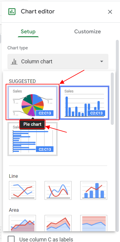 How to make a Pie Chart in Google Sheets 6