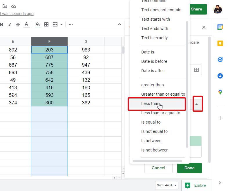 how to highlight a whole column and row in google sheets 13