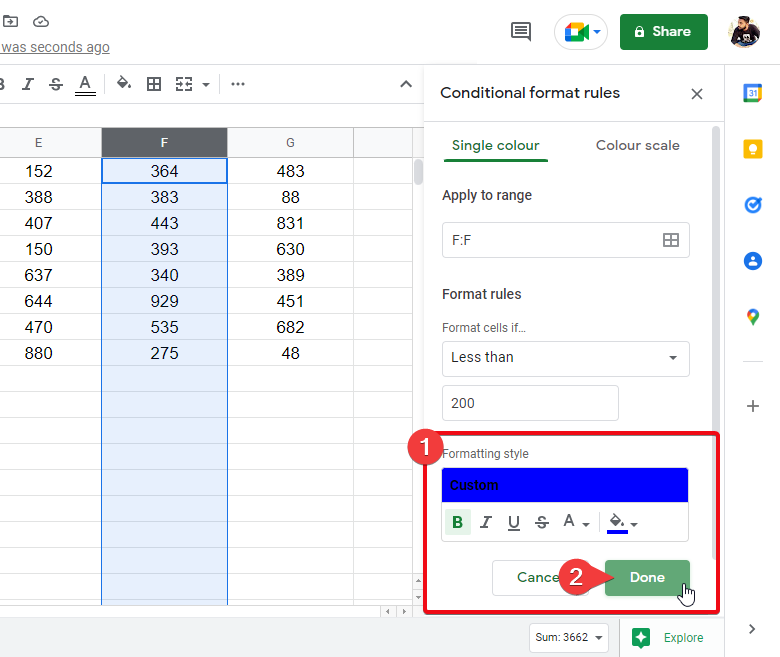 how to highlight a whole column and row in google sheets 15