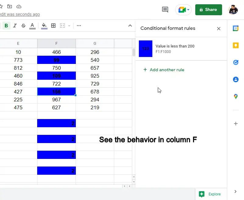 how to highlight a whole column and row in google sheets 16
