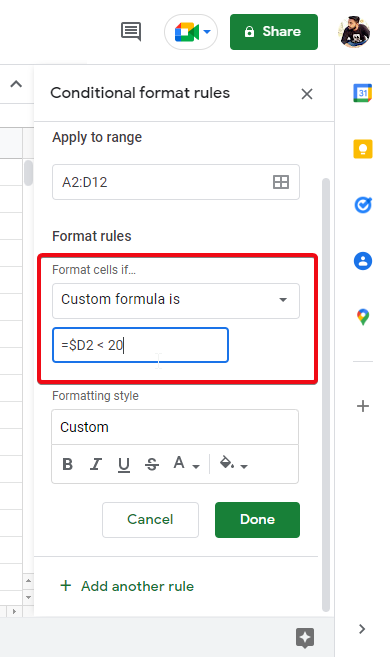 how to highlight a whole column and row in google sheets 22