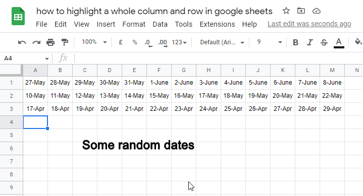 how to highlight a whole column and row in google sheets 31