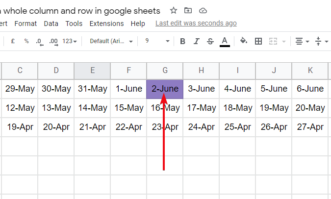 how to highlight a whole column and row in google sheets 37