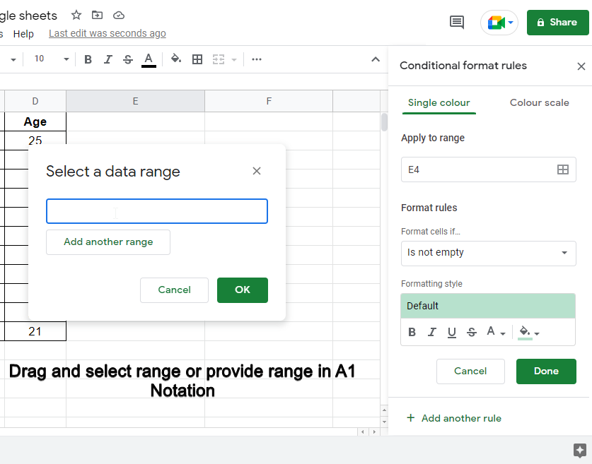 how to highlight a whole column and row in google sheets 4