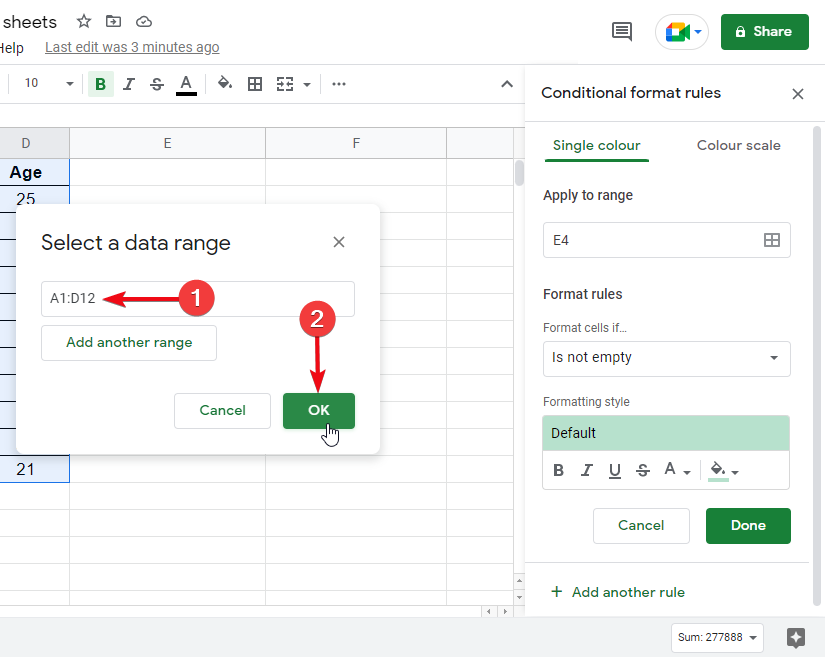 how to highlight a whole column and row in google sheets 5