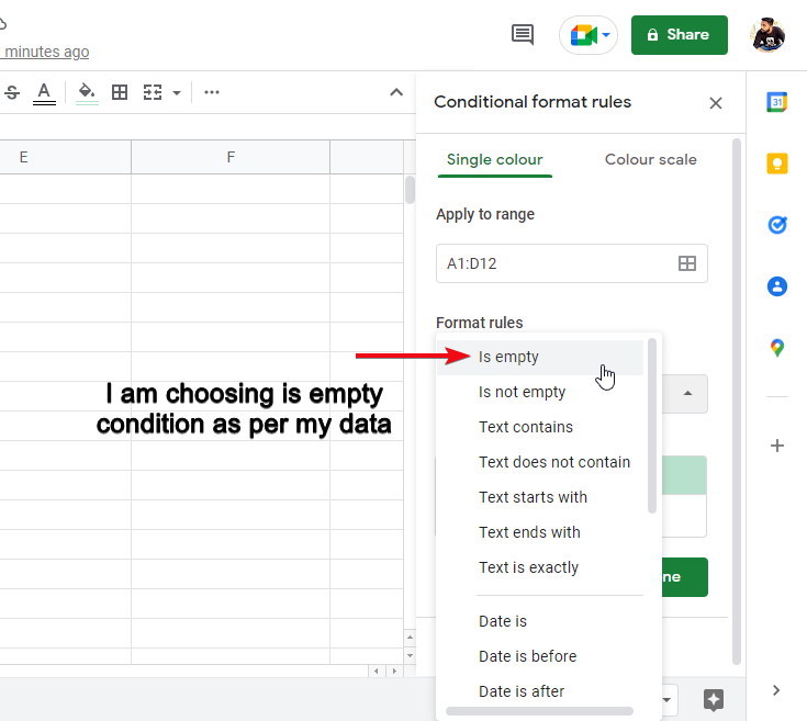 how to highlight a whole column and row in google sheets 6